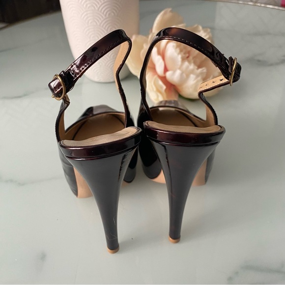 Giuseppe Zanotti Patent Leather Platform Slingback Peep Toe Sandals - Picture 6 of 14